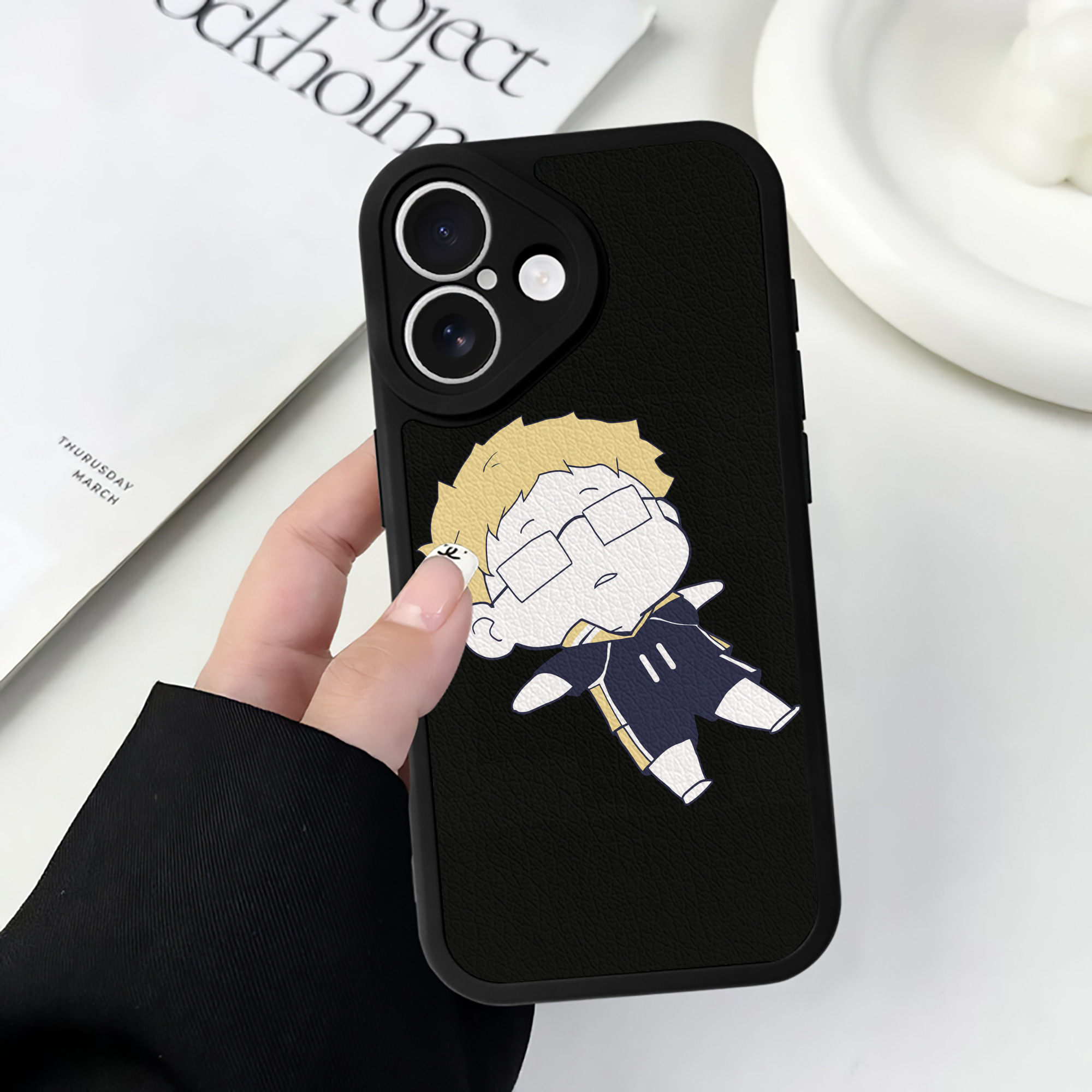 （画像用） ハイキュー!! Haikyu!! 【iPhone 16シリーズ対応】シリコンスマホケース（レザー調） 材質：シリコン